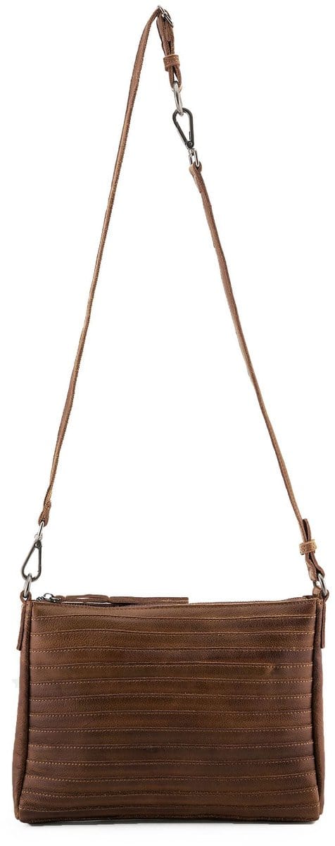 FREDsBRUDER Leren schoudertas Layer Crossbag Toffee bruine
