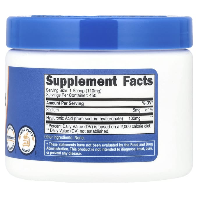 Nutricost, Hyaluronic Acid, Unflavored, 1.8 oz (50 g)