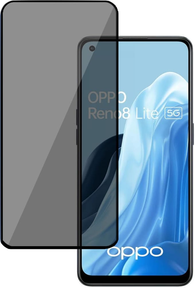 Privé Screenprotector geschikt voor OPPO Reno 8 Lite - Privacy Beschermglas - Privacy Proteqt+