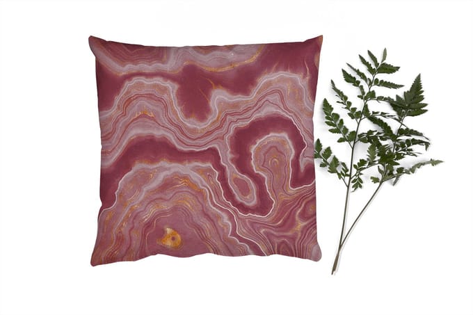 Sierkussens - Kussentjes Woonkamer - 60x60 cm - Agaat - Abstract - Stenen - Roze