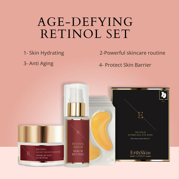 RETINOOL SERUM 30ML + RETINOOL NACHTMOISTURIZER 50ML + COLLAGEEN GOUDE OOGPATCH 24K GOUD - 5X2 PADS