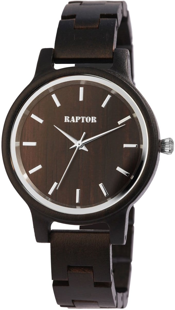 Raptor Dameshorloge Sandelhout Embra, mineraalglas