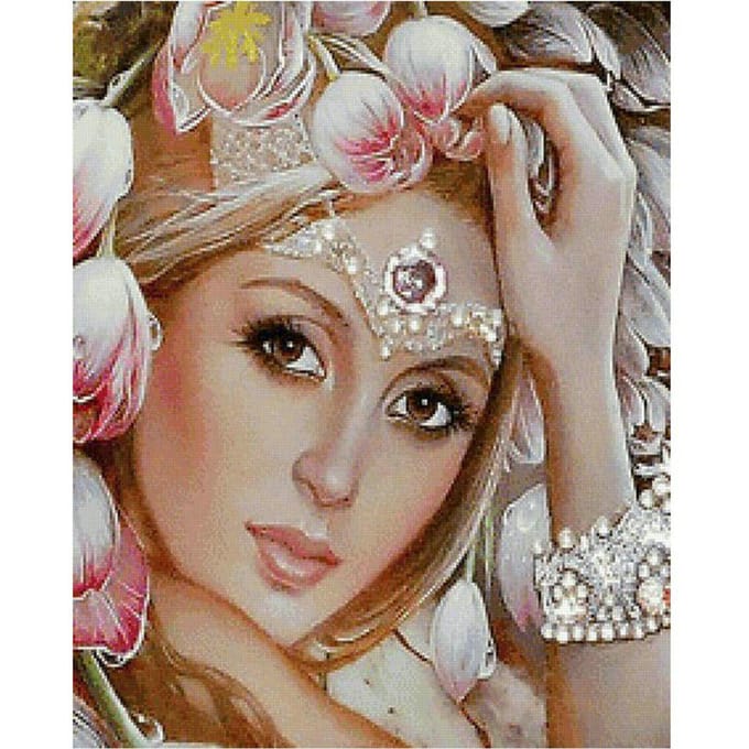 Handgemaakte volledige diamant borduurwerk schoonheid portret diy 5d diamant schilderij kruissteek 20X30CM brown