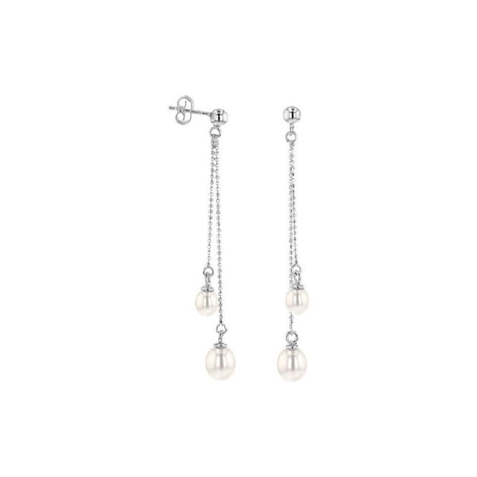 Luna-Pearls - Dames Oorbellen - 925 / - zilver - parel - 315.0356