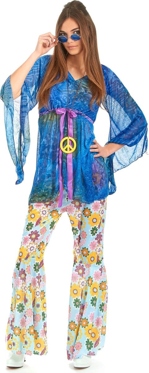 Vegaoo - Flower Power hippie kostuum voor dames