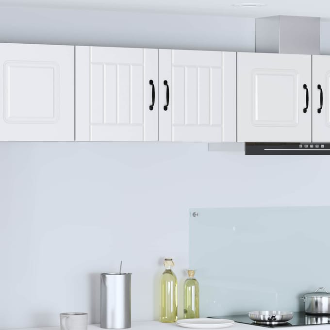 vidaXL - Wandkast - LUCCA - Wit - 40 - x - 31 - x - 40 - cm - Bewerkt - hout