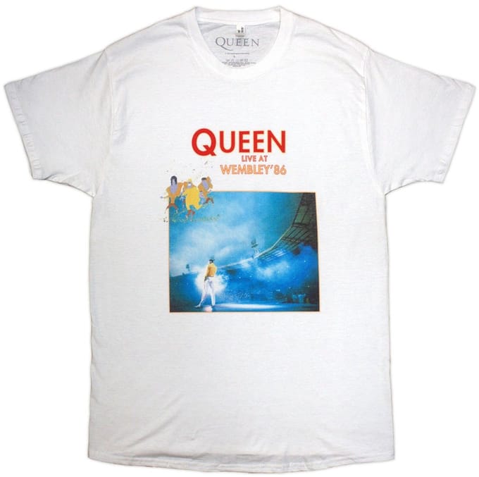 Queen - Wembley '86 Heren T-shirt - M - Wit