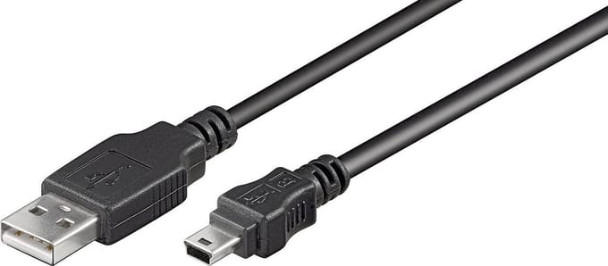 Pro USB-A  USB Mini-B (5-pin) - 0.15m - Zwart