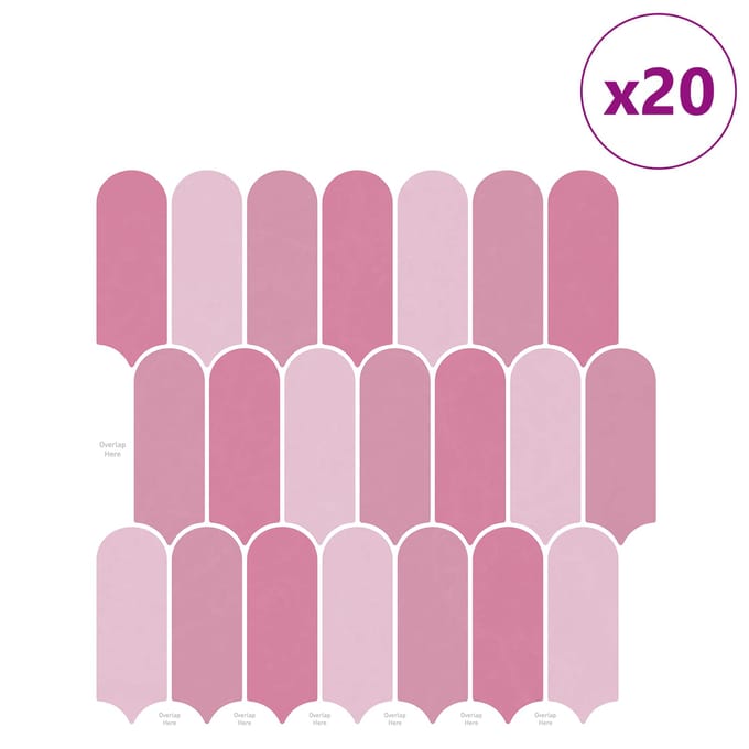 vidaXL - Veer - Tegel - 20 - st - Roze - 30 - x - 30 - cm - Polyurethaan - en - PET