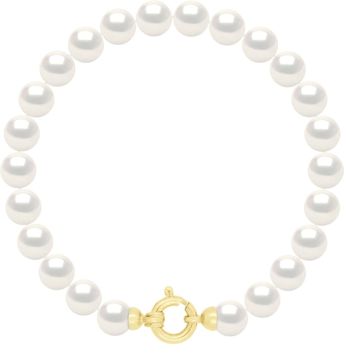 Armband Rij van Echte Gecultiveerde Zoetwaterparels Rond 6-7 mm