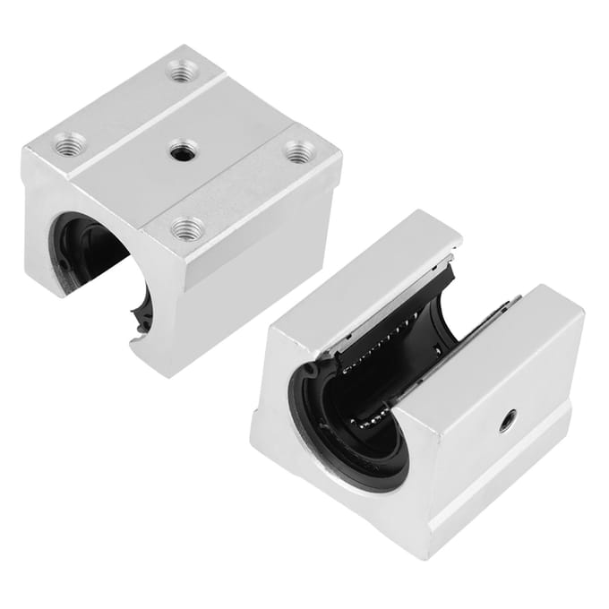 Lot de 4 roulements à mouvement linéaire ouvert SBR20UU, bloc coulissant pour imprimante 3D, pièces CNC 20 x 39 x 11 mm white