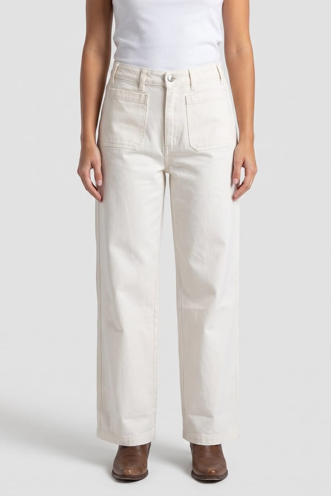 ARKET Lupine Flared Rigid White Taglia: W44 | Pantaloni Outlet | Donna | Bianco