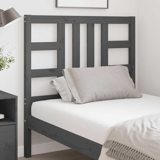 vidaXL - Hoofdbord - 96x4x100 - cm - massief - grenenhout - grijs
