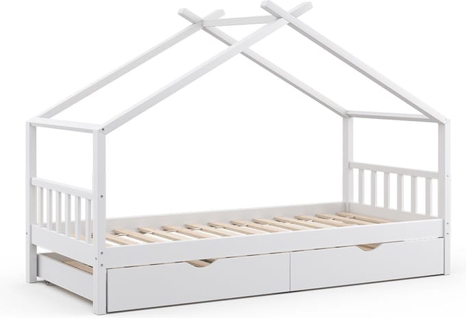 Vitalispa Design Huisbed – 90x200 cm met logeerbed Wit