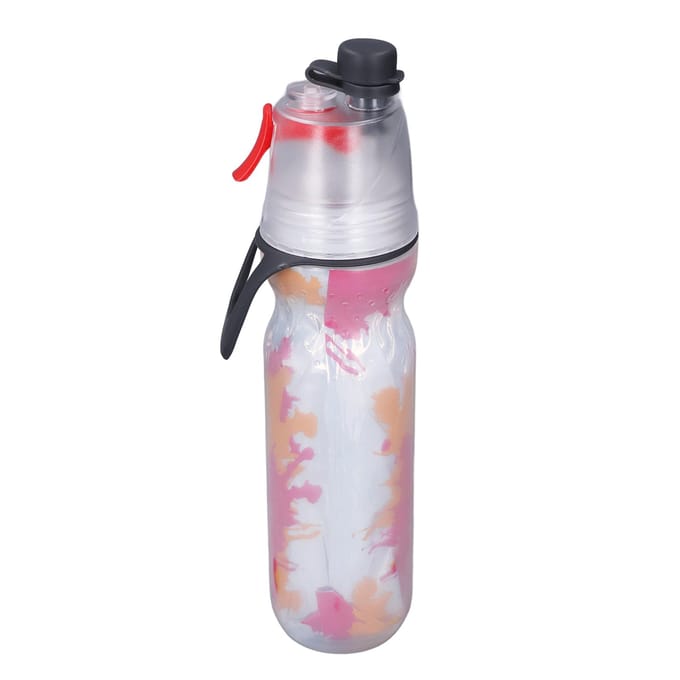 Bouteille d'eau brumisateur PE Spray brumisateur Bouteille d'eau de sport Réutilisable Rafraîchissante Bouteille à boire avec Double white
