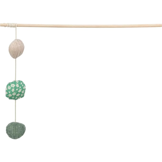 Kattenhengel met 3 houten/doek ballen Trixie