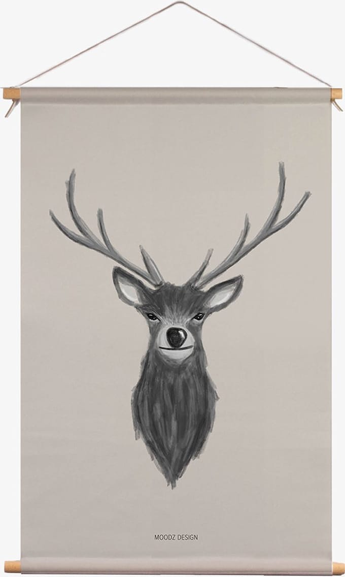 MOODZ design | Textielposter | Rendier | Kerst | Kerstmis | Christmas | 45x70 cm