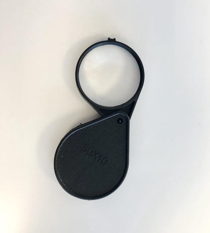 Inklapbaar vergrootglas van 50 mm doorsnee