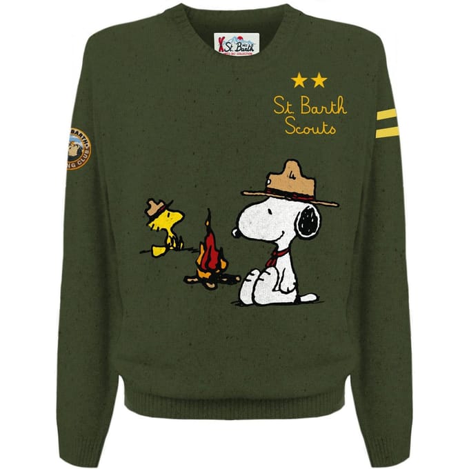 hoodie man mc2 saint barth - reiger donegal snoopy scouts 52 patch - militair groen