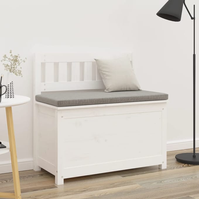 vidaXL - Bankje - 80x41x77 - cm - massief - grenenhout - wit