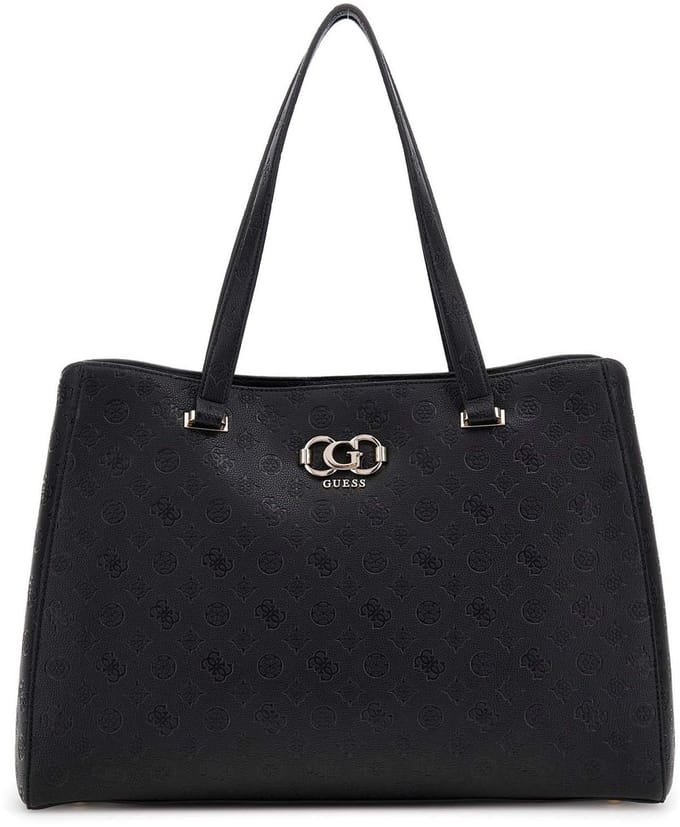 GUESS schoudertas met laptopvak Salinge Tote Bag Black zwart