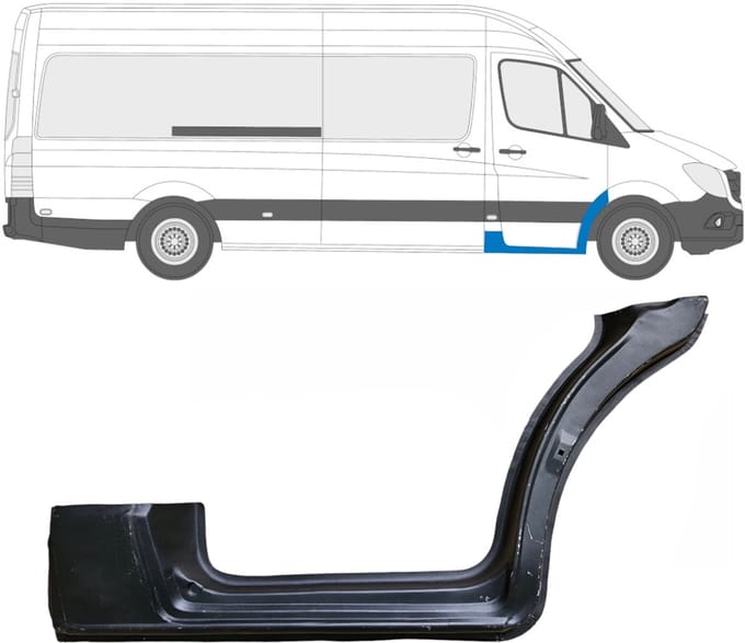 Reparatie dorpel voorste deuren voor Mercedes Sprinter 2006-2018 / Rechts