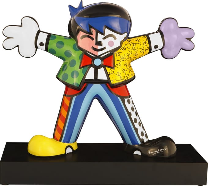Goebel - Romero Britto | Decoratief beeld / figuur Hug Boy | Porselein - Pop Art - 54cm - Limited Edition