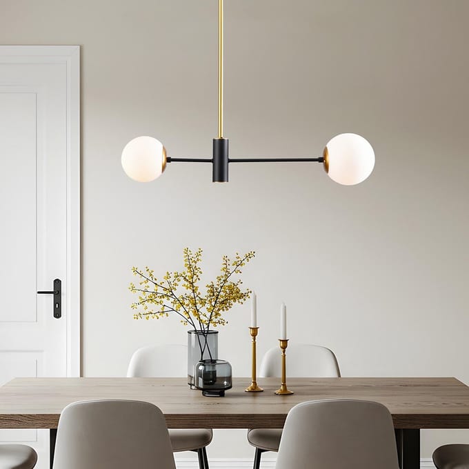 LumenXL Design hanglamp Danley, 2-lichts - melkwit