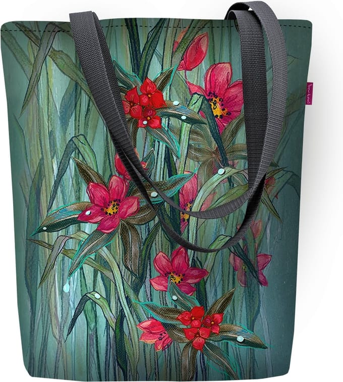 Sunny schoudertas met ritssluitin - dames shopper - 36 x 40 cm  - Tas met Flori motief