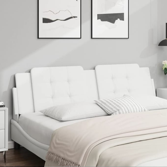 vidaXL - Hoofdbordkussen - "Zadar" - 180 - cm - kunstleer - wit