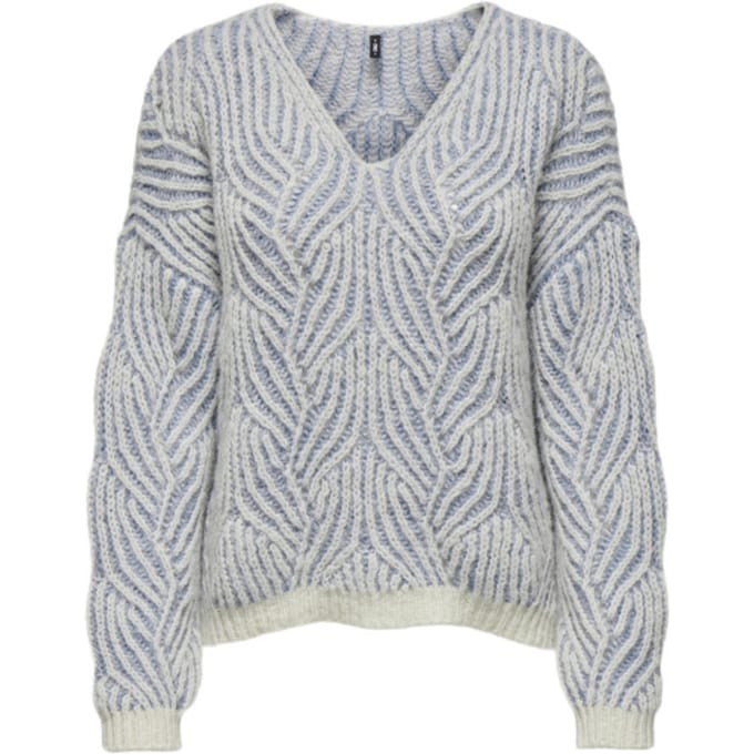Only Trui Onlelin Life Ls V-neck Cc Knt 15334862 Cloud Dancer/ Sof Chamb Dames Maat - S