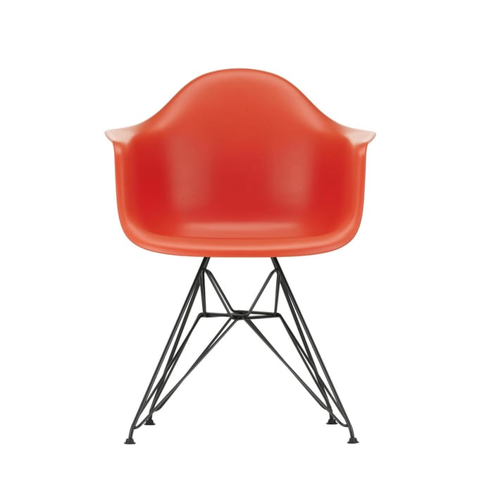 Vitra - DAR Eames Plastic Armchair - poppy red RE - zwart - rood