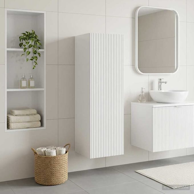 vidaXL - Wandgemonteerde - Badkamerkast - Wit - 33 - x - 34,5 - x - 100 - cm