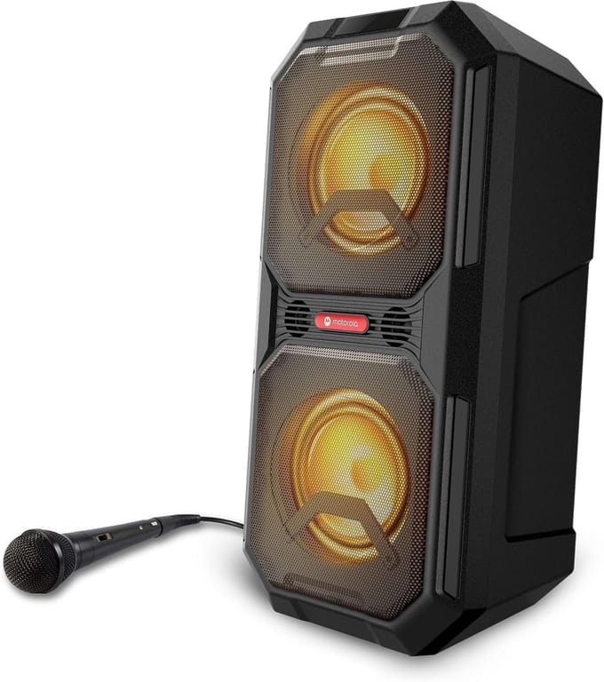 Draadloze Speaker - Bluetooth Geluid - Feest Muziek - Met Karaoke Microfoon - 80 Watt Vermogen - Blauw
