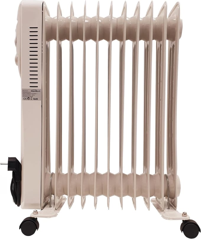Olieradiator 11 elementen - Elektrische kachel - Ruimte verwarmen - Instelbare thermostaat - 2500 Watt