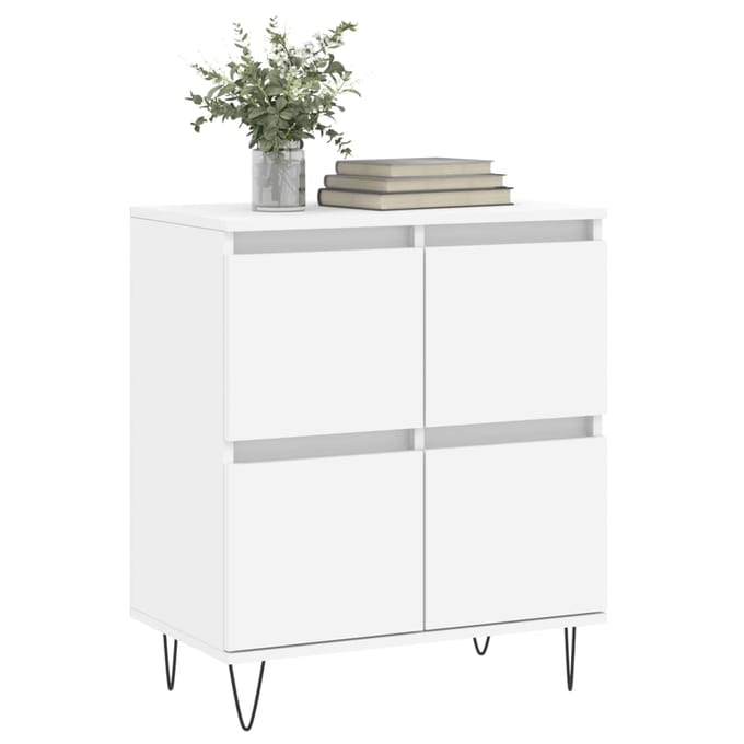 vidaXL - Dressoir - 60x35x70 - cm - bewerkt - hout - wit