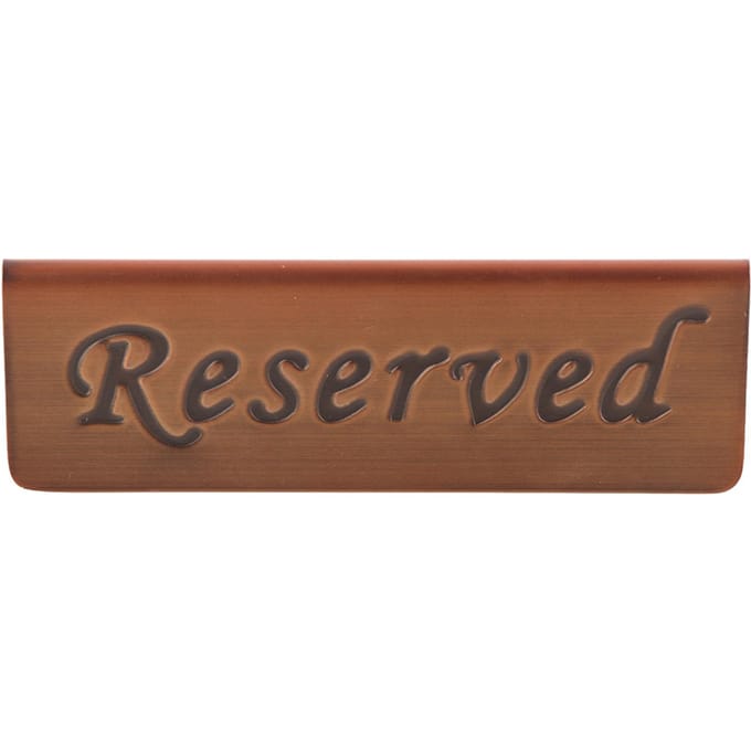 Dubbelzijdig gereserveerd tafelschild van roestvrij staal voor restaurant, bar, pub brown