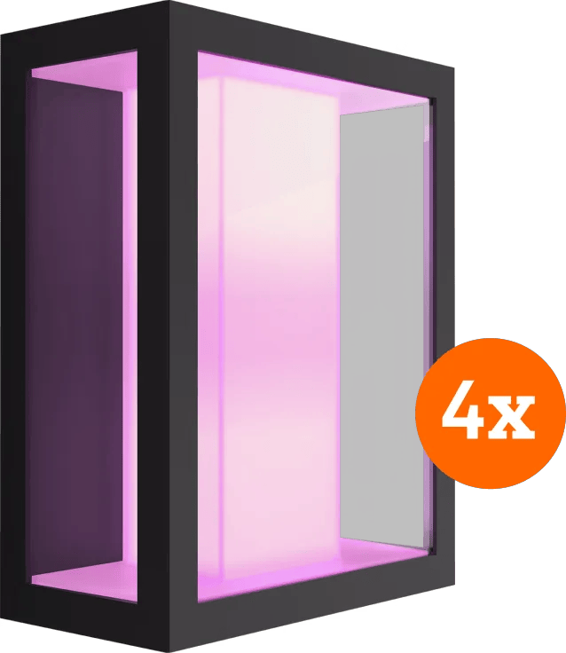 Philips Hue Impress muurlamp White and Color zwart breed 4-pack
