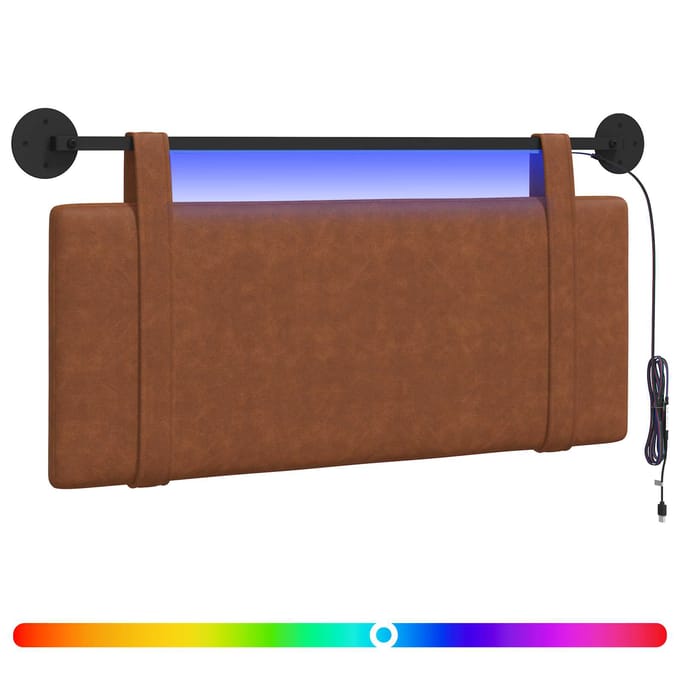 vidaXL - Hangend - hoofdbord - Bruin - Antiek - PU