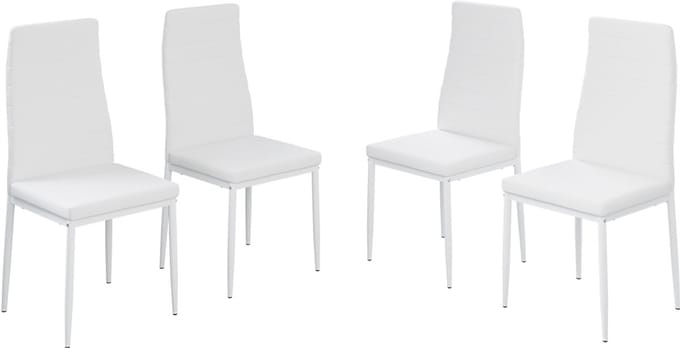 Vicco Grand Eetkamerstoel – 42.5 x 48 cm Set van 4 Wit