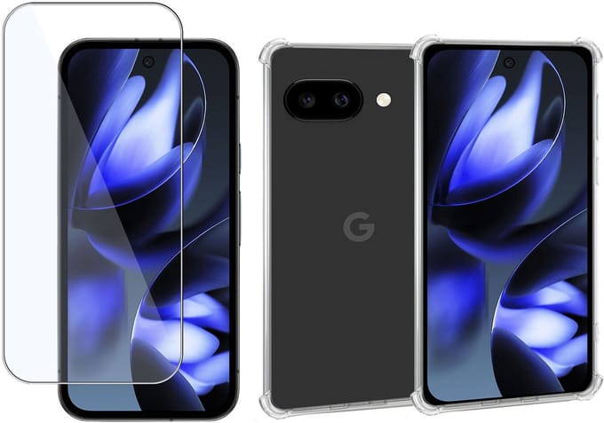 ChiGuard Hoesje & Screenprotector geschikt voor Google Pixel 9a – Gehard Glas Cover + Shock Proof Case - Transparant