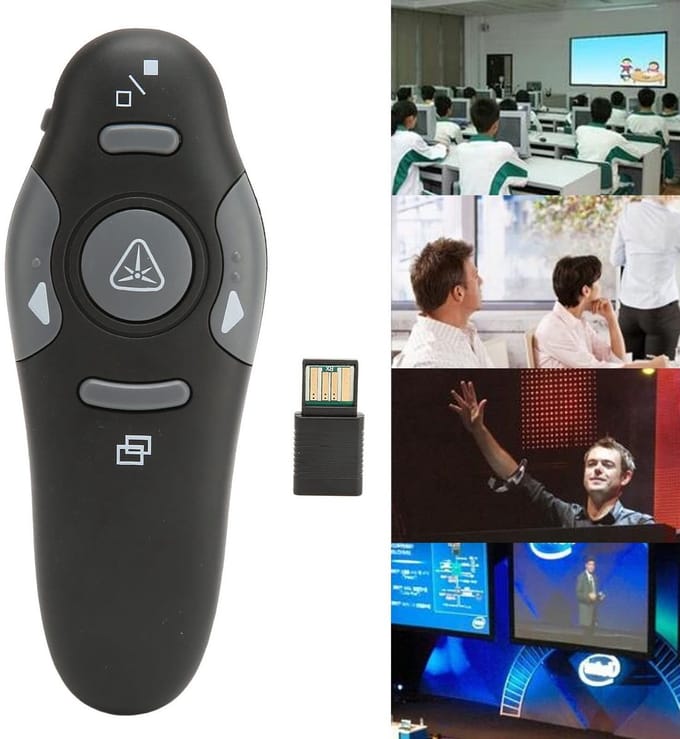 Dailygoody - Presentatie Clicker - Draadloze Presenter - 15 M Bereik - USB Clicker - PowerPoint Slideshow - Geschikt voor Computer en Laptop - Compact
