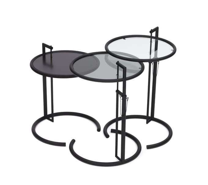 ClassiCon - Adjustable Table E 1027 - Kristalglas helder - zwart