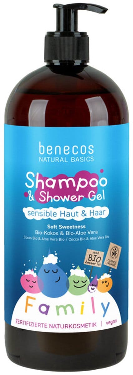 Benecos Natural Basics Shampoo & Douchegel Soft Sweetness 950ML