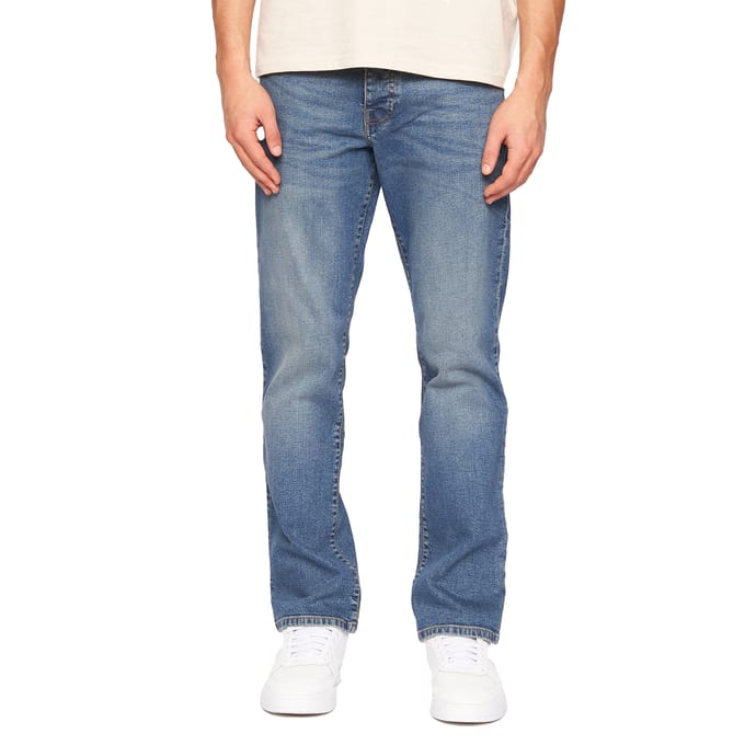 Crosshatch Heren Denim Jeans met print (Lichte wasbeurt)