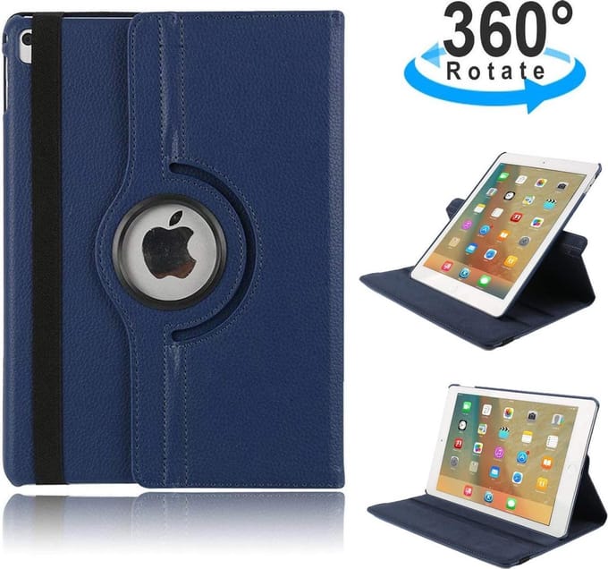 Draaibaar Hoesje 360 Rotating Multi stand Case - Geschikt voor: Apple iPad Mini 1 / Mini 2 / Mini 3 - donker blauw