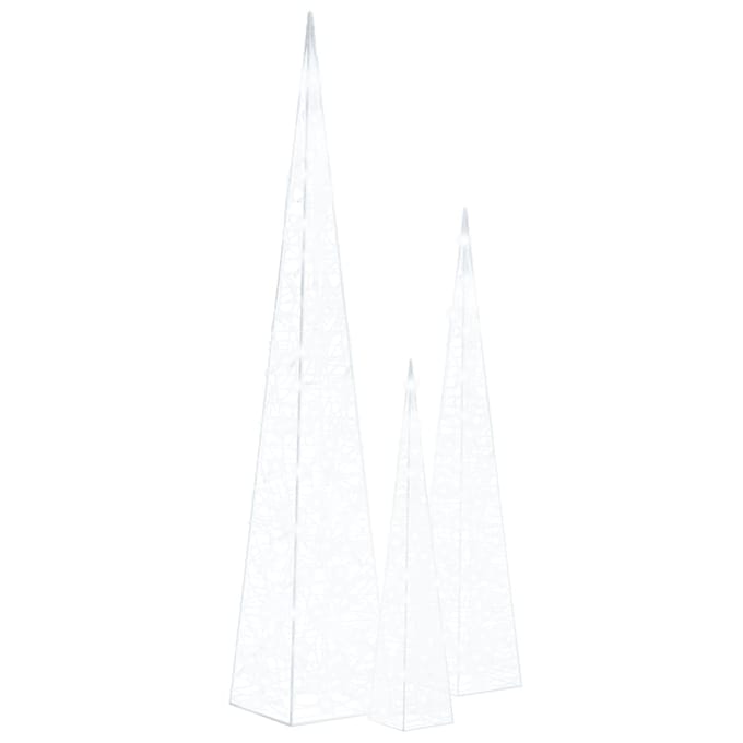 vidaXL - Lichtkegelset - decoratief - LED - 60/90/120 - cm - acryl - koudwit