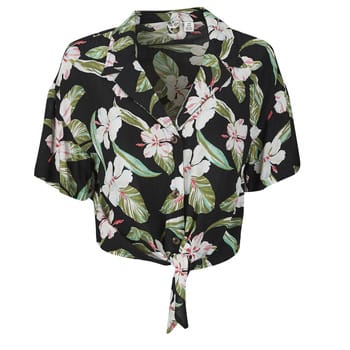 Roxy Salty Sweet Printed Overhemd Met Korte Mouwen Zwart S Vrouw
