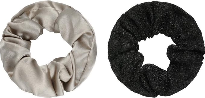 Scrunchie set van 2 | Zwart en beige