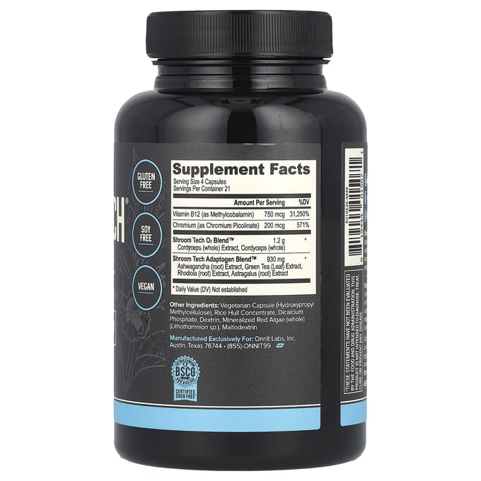 Onnit, Shroom Tech sports, amélioration quotidienne de l'énergie, 84 gélules